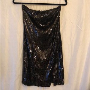 Sequin Strapless Mini Dress